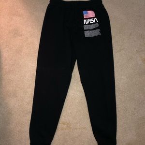 Forever 21 Retro Vintage NASA Black Sweatpants